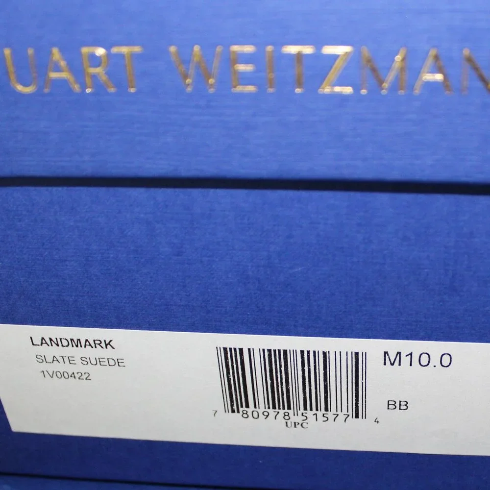 NEW Stuart Weitzman Landmark Pointed Toe Over the Knee Boots, Slate, US 10